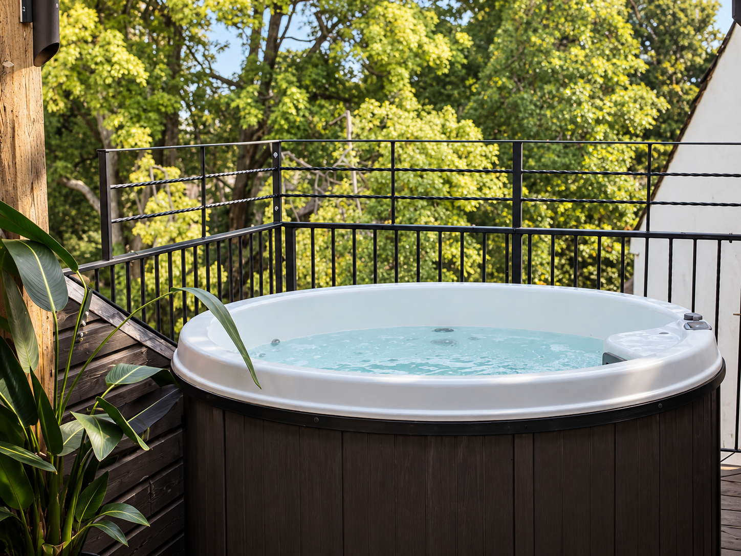 Private hot tub at The Dale Manor group accommodation in Allendale, Northumberlan